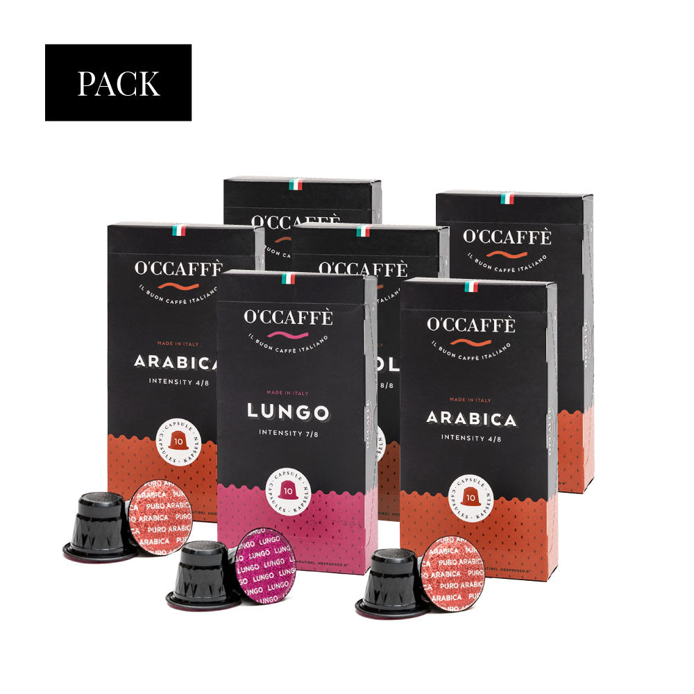 Pack Occaffe 60 Cápsulas Aluminio Compatibles para Nespresso