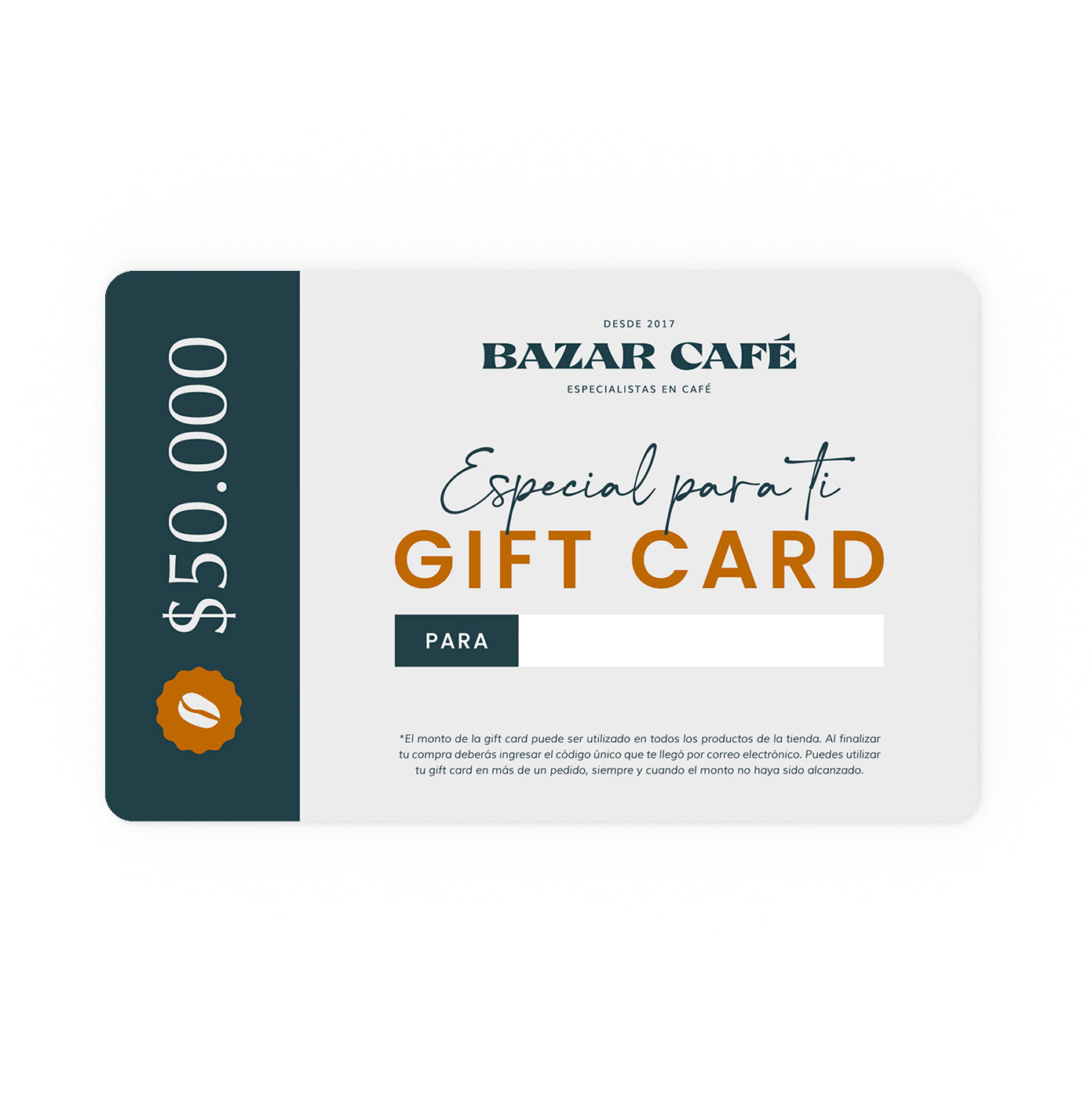 Gift card $50.000