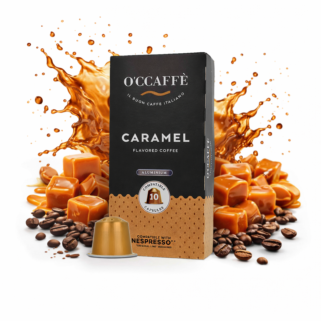 Occaffe Caramelo 10 Cápsulas Aromatizadas Compatibles para Nespresso
