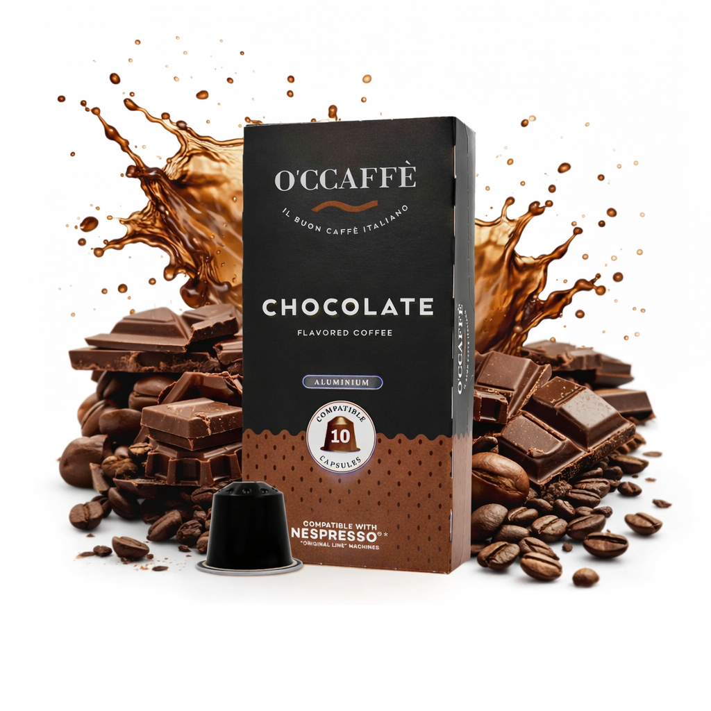 Occaffe Chocolate 10 Cápsulas Aromatizadas Compatibles para Nespresso