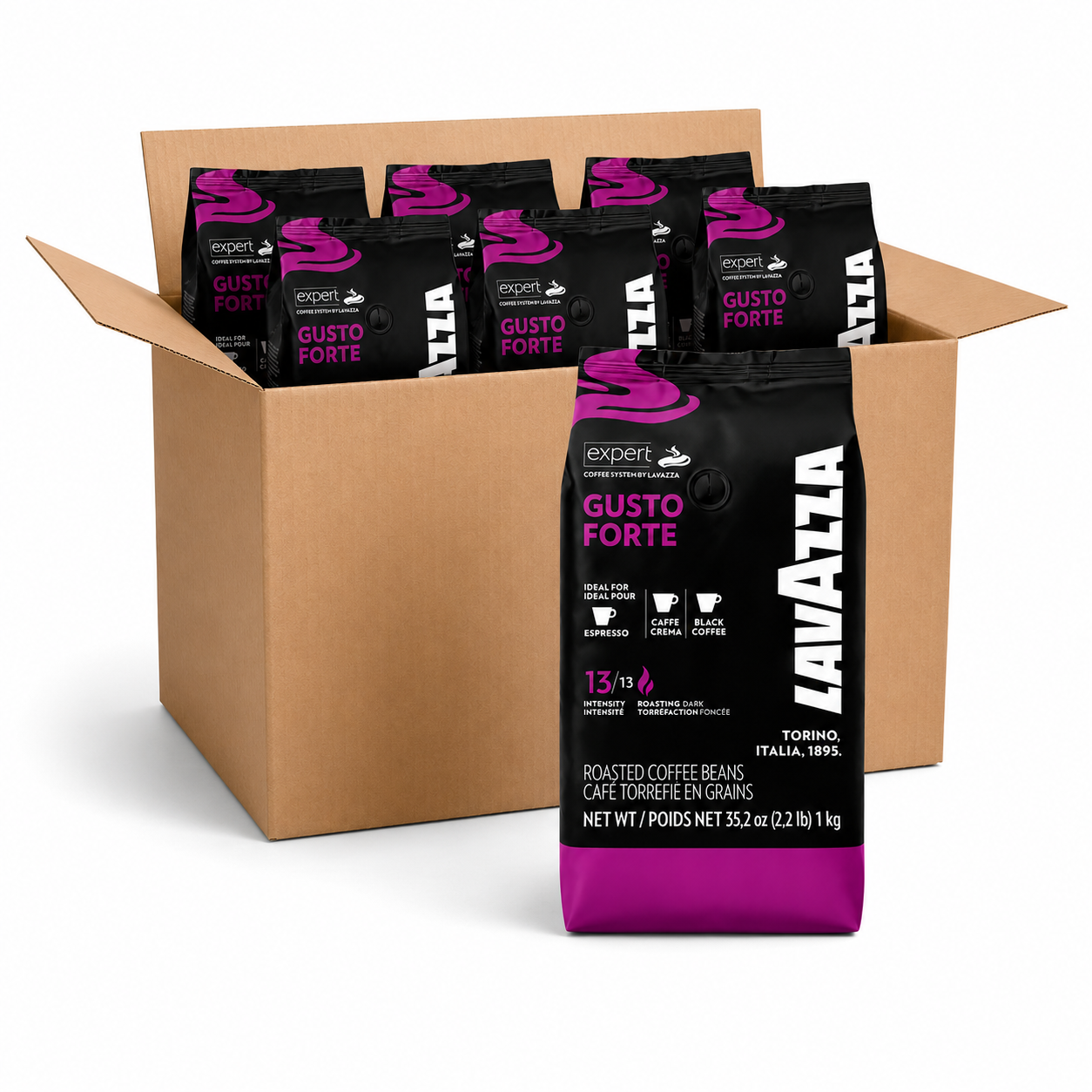 6 Kilos Lavazza Gusto Forte 1 kg Grano Entero