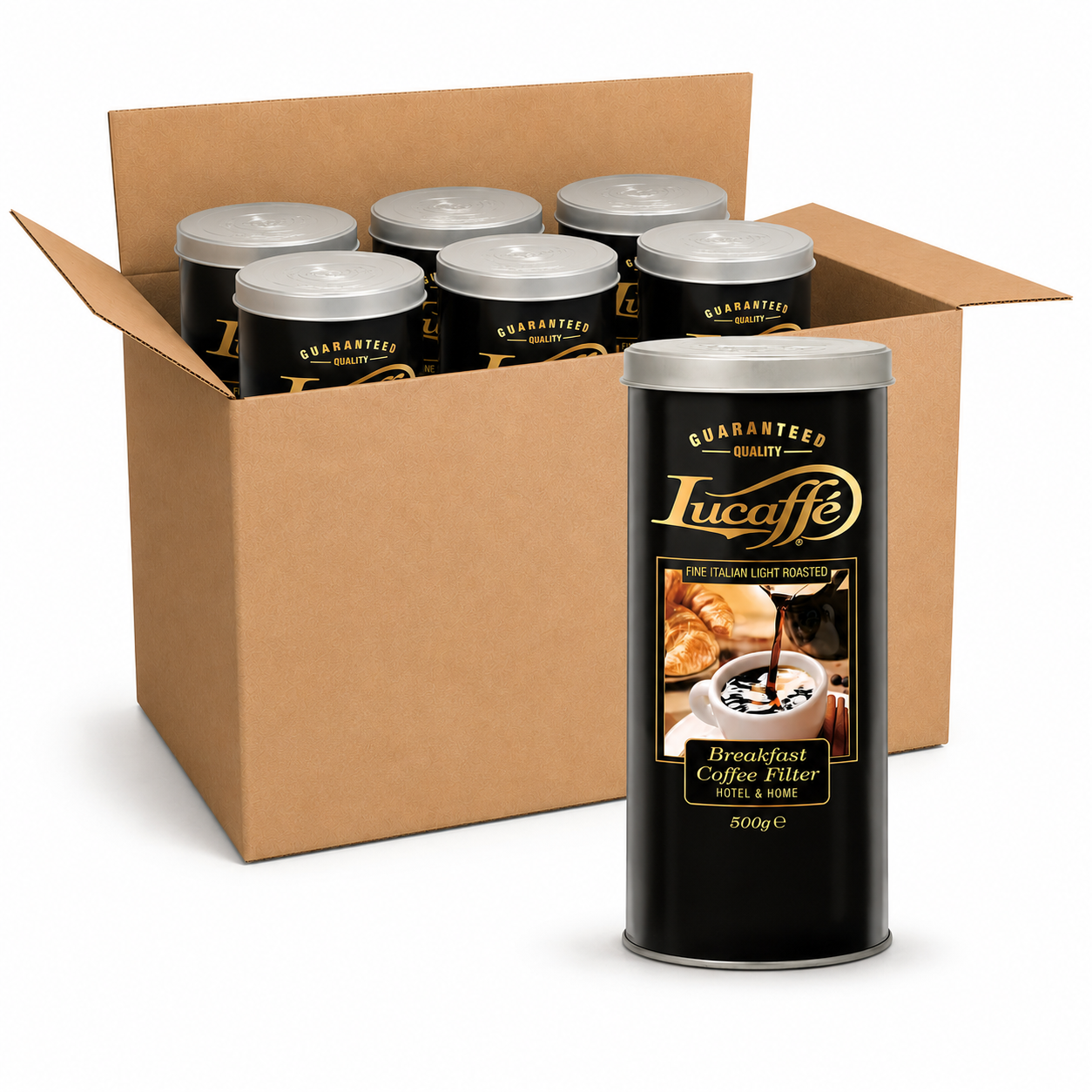 6 Latas Lucaffe Breakfast Coffee Filter 500grs Grano Molido