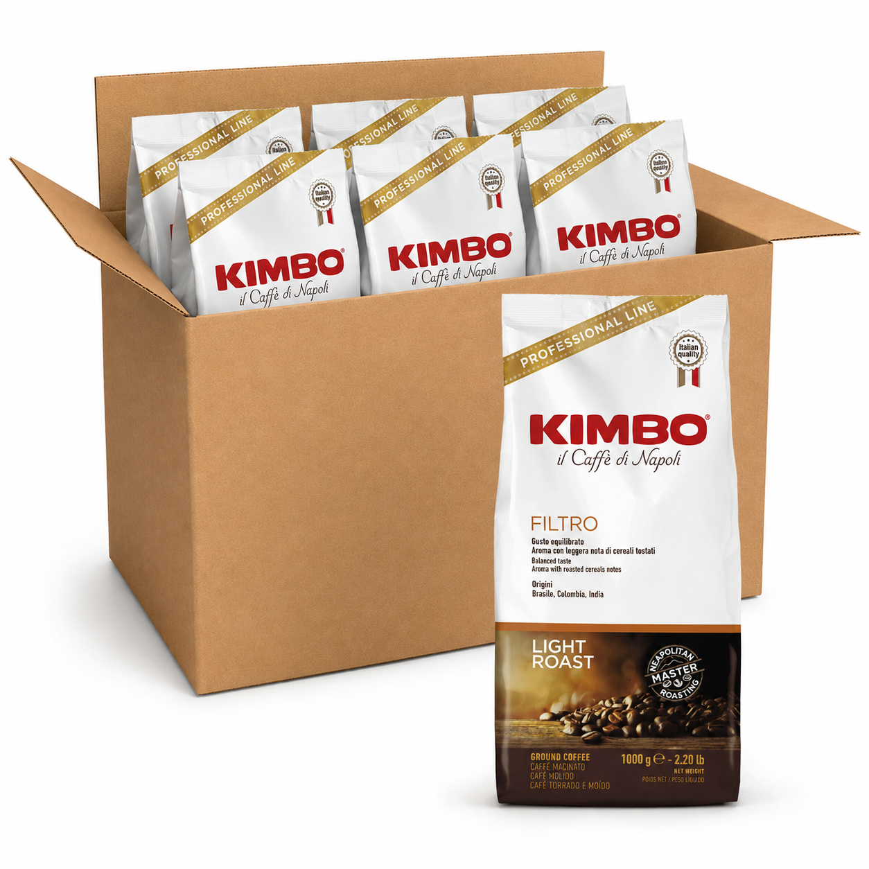 6 Kilos Kimbo Filtro Clasico 1 kg Grano Molido