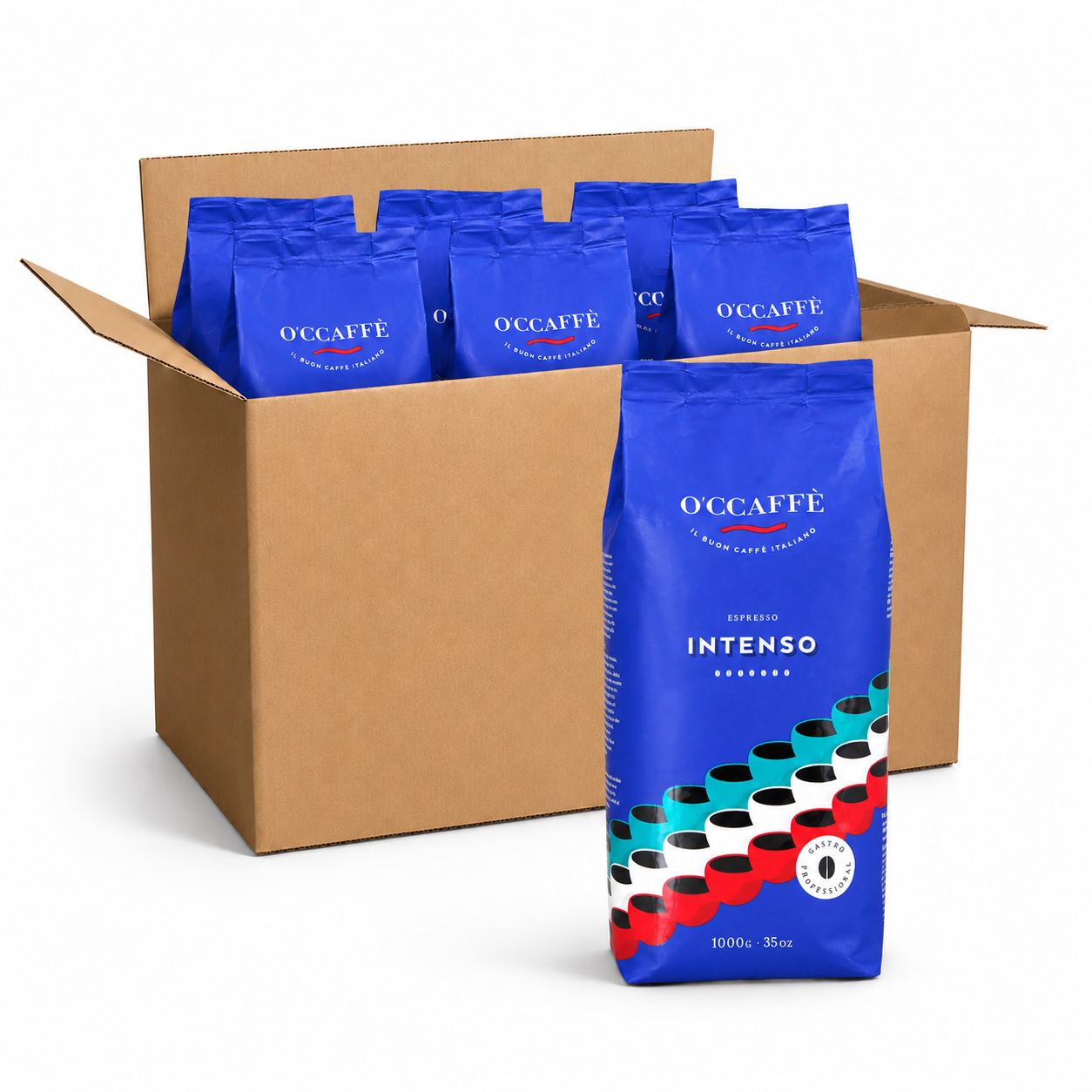 6 Kilos Occaffe Intenso Professional 1 kg Grano Entero
