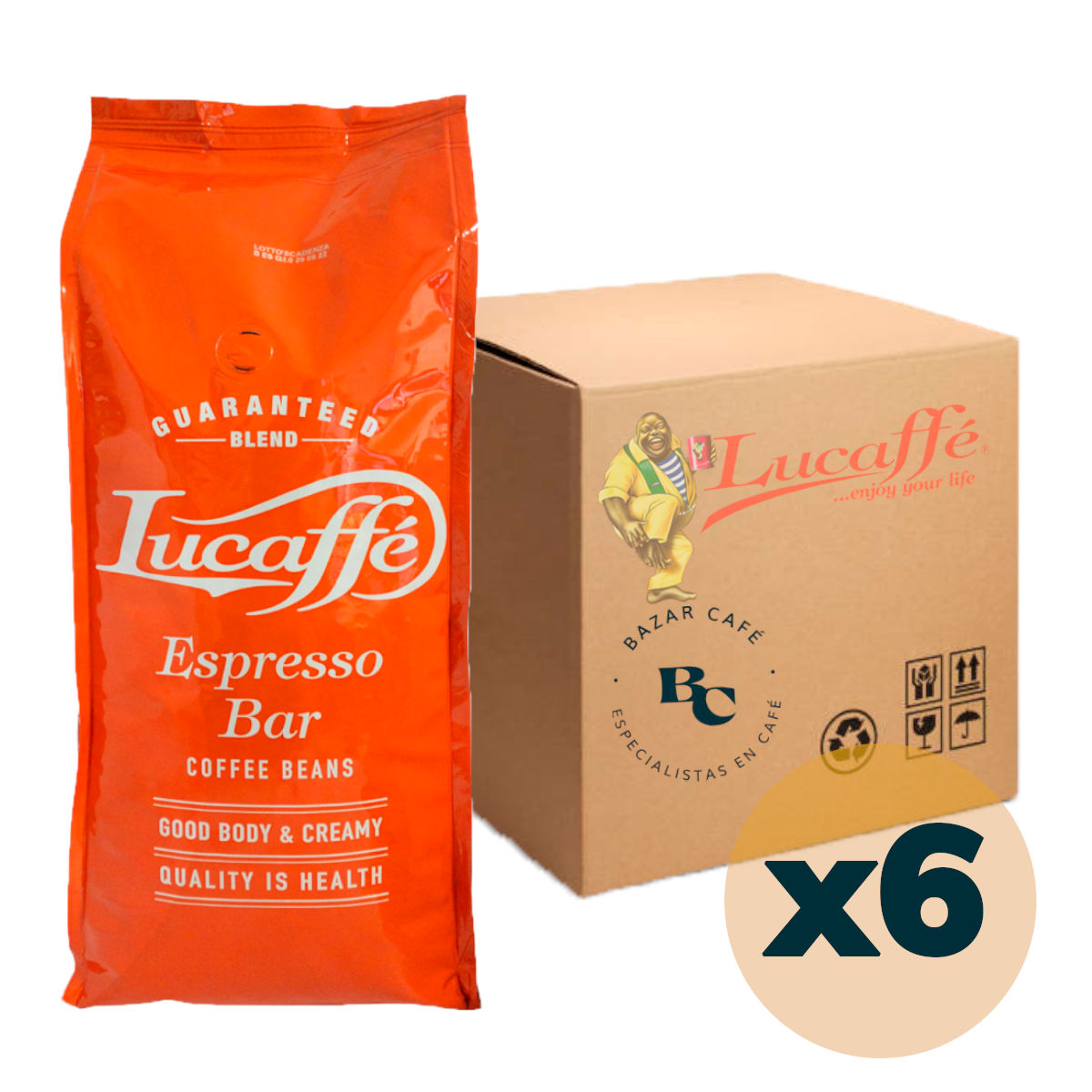 6 Kilos Lucaffe Espresso Bar 1 kg Grano Entero