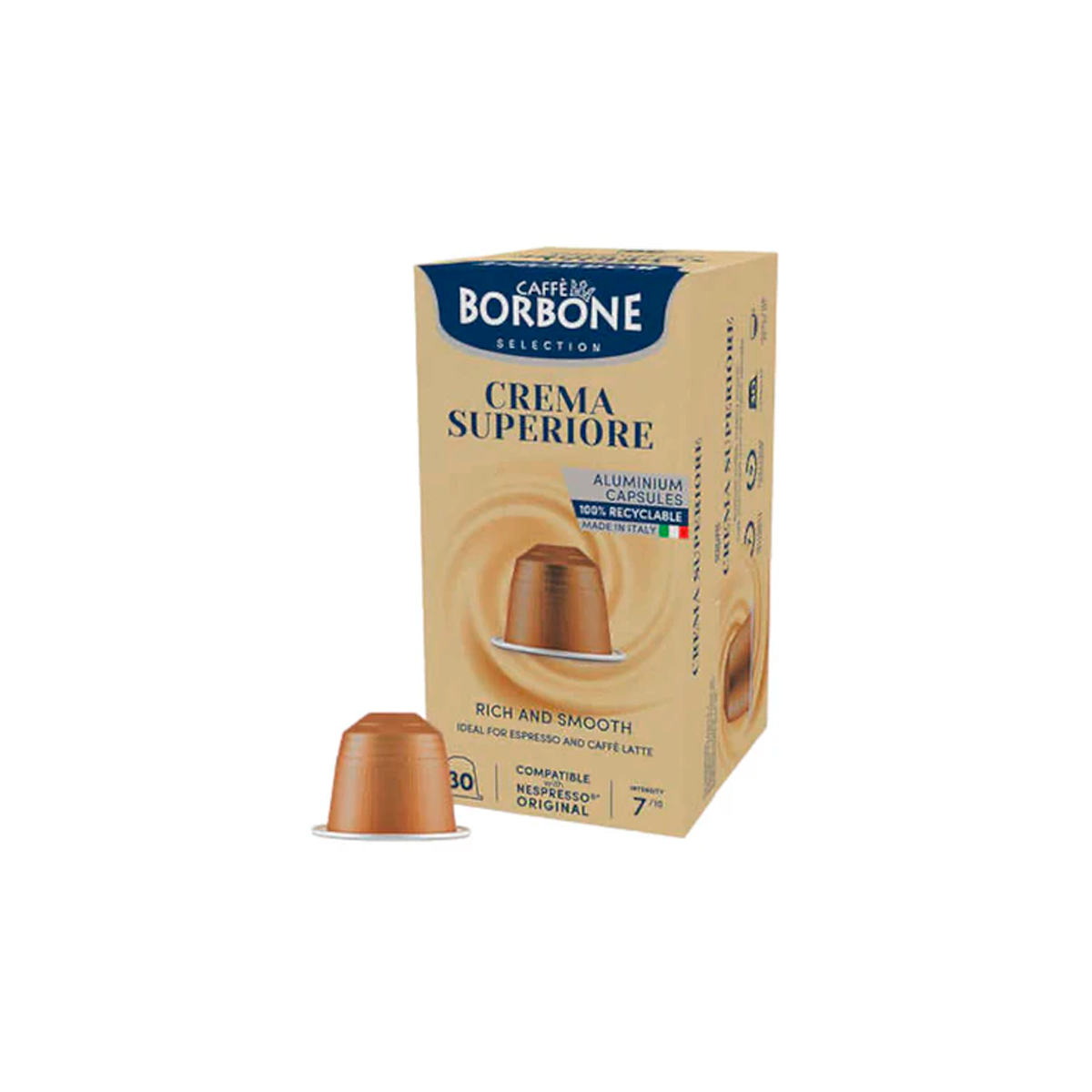 Caja Borbone Crema Superior 30 Cápsulas Compatibles para Nespresso