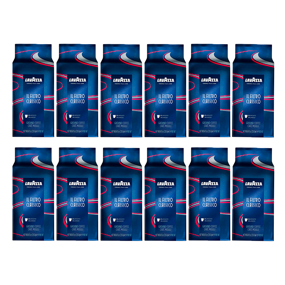 12 Paquetes Lavazza Il Filtro Clasico 226,8 grs Grano Molido