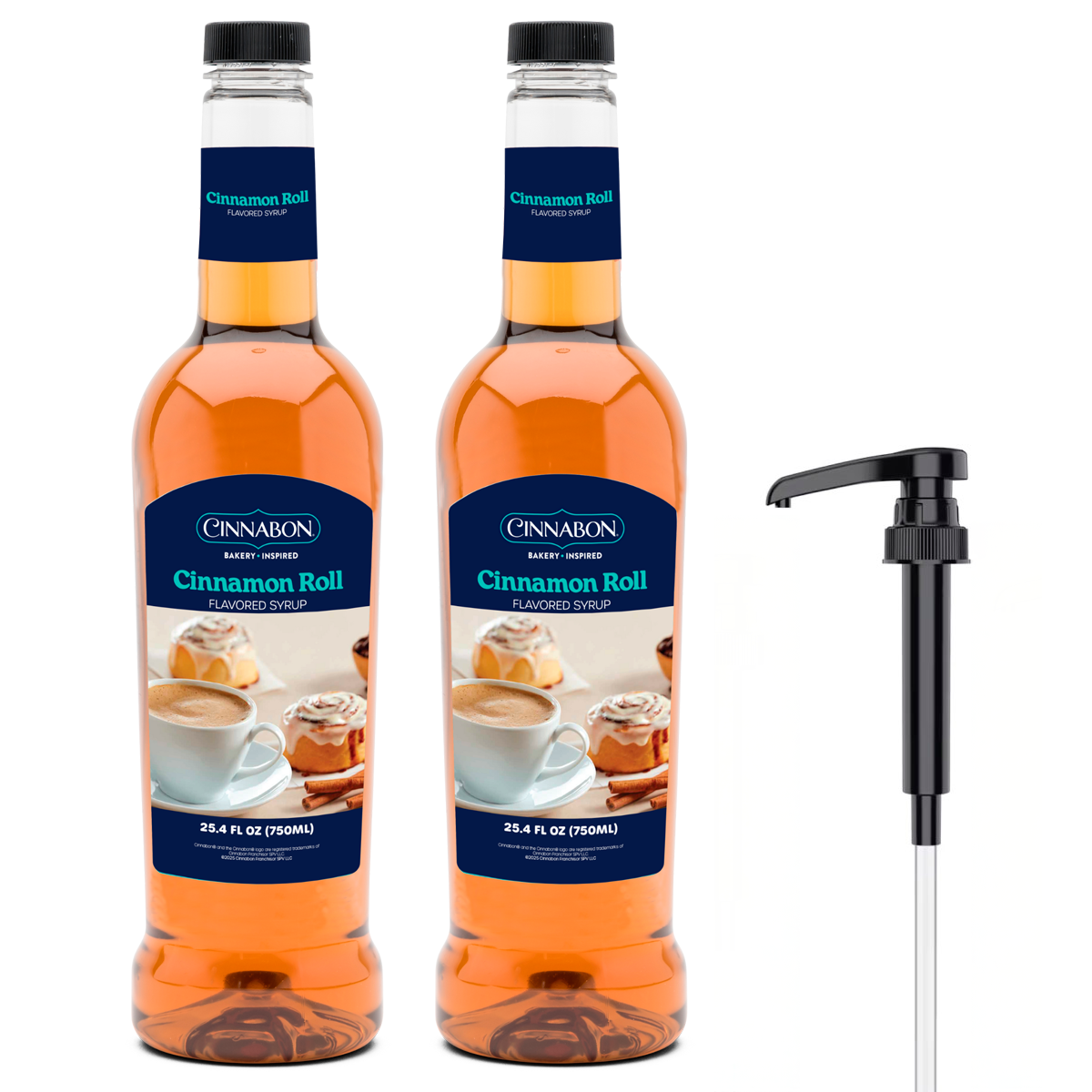 Pack 2 Syrup Cinnabon Original 750ml + Dispensador