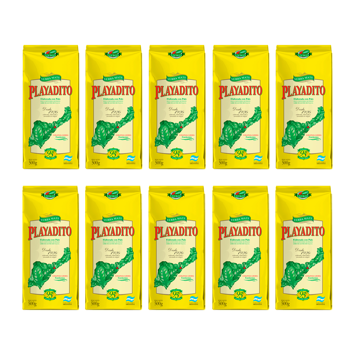 10 Paquetes Yerba Mate Playadito 500 grs