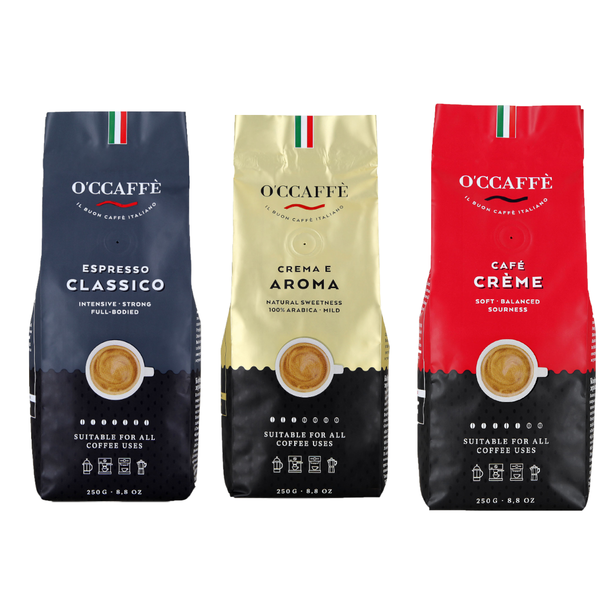 Pack 3 Occaffe en Grano Entero 250grs
